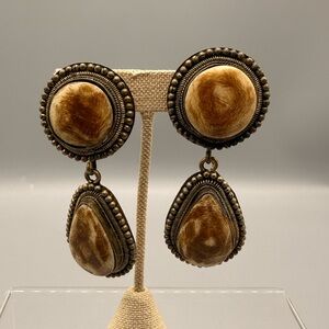 Vintage Style Brown Dangle Earrings